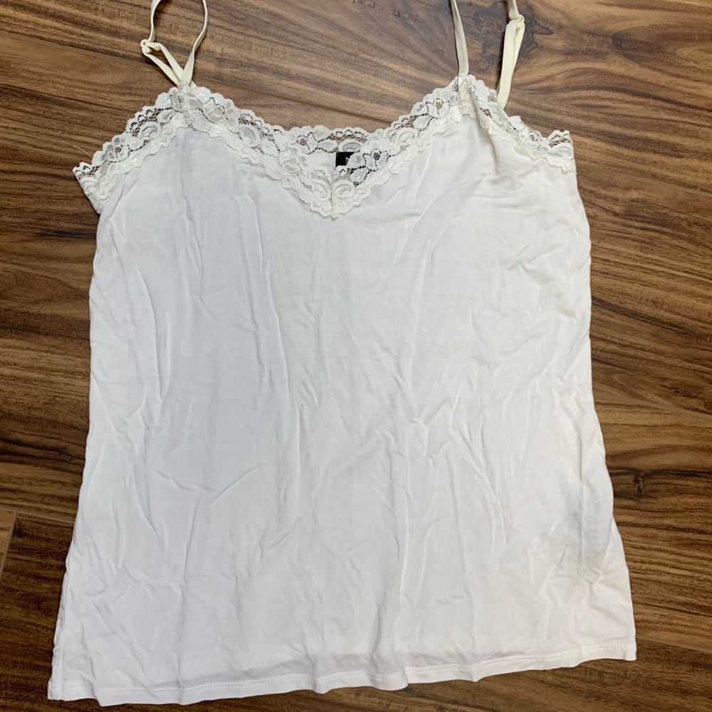 - Nue Options cream lace cami, size large